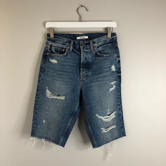 GRLFRND Beverly Distressed Denim Shorts - Picture 2 of 6